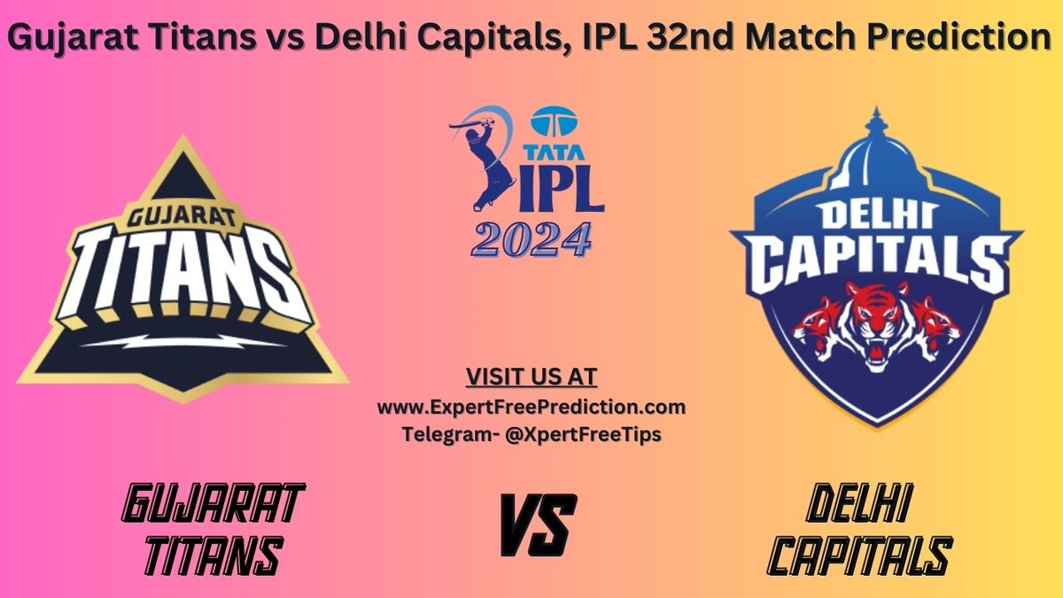 Gujarat Titans vs Delhi Capitals IPL 2024 32nd Match Winner, GT vs DC Toss Winner Prediction

#GTvsDC #DCvsGT #GUJvsDEL #DELvsGUJ #IPL32ndMatch #DelhiVsGujarat  #IPL2024 #viratkohli #ipl #msdhoni #rohitsharma #cricket #ExpertsFreeTips

Read Here- expertfreeprediction.com/gt-vs-dc-betti…