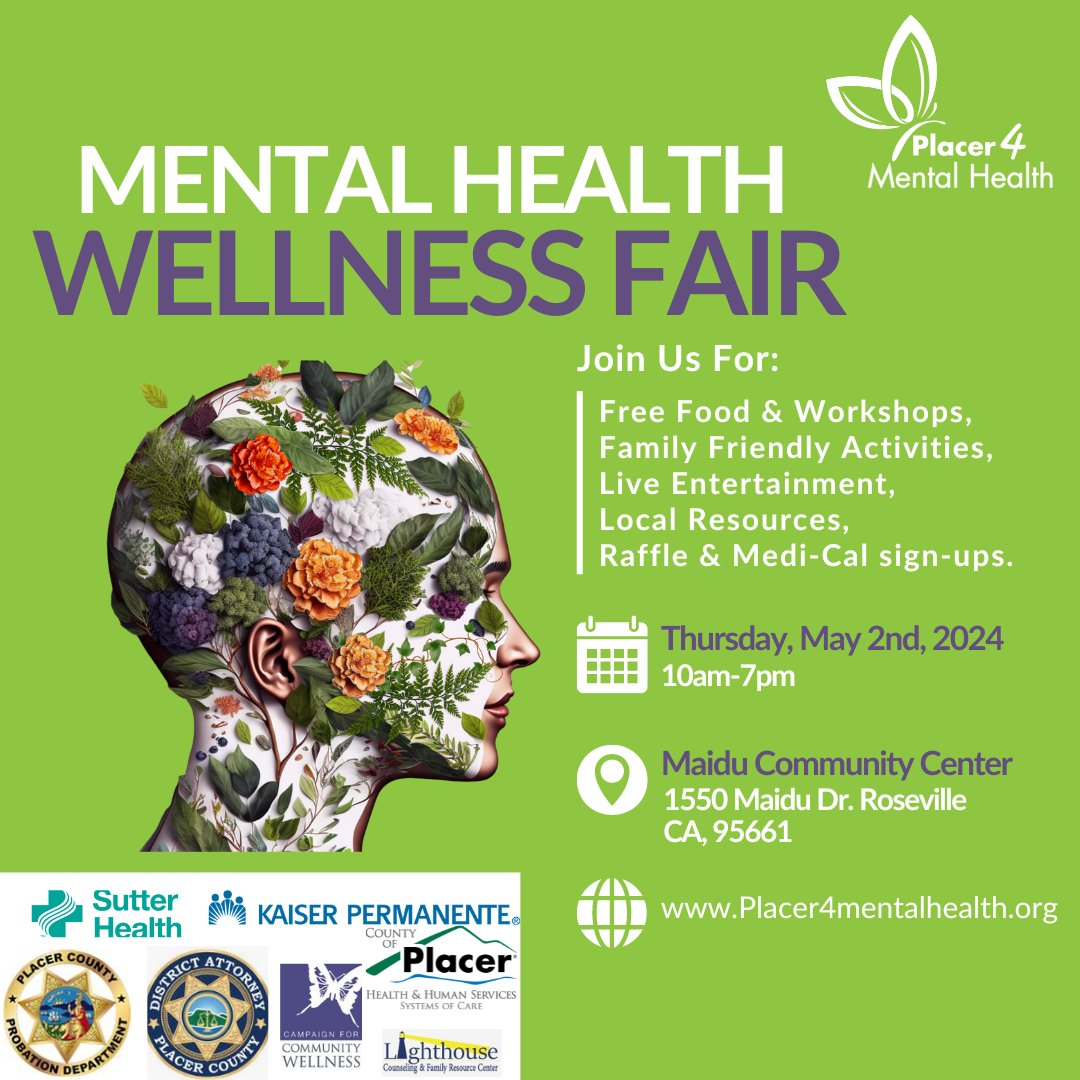 Come see PCOE at these two upcoming @PlacerCA community resource fairs! Both events are free and open to the public. Additional information is available at the links below. Child & Family Resource Fair: bit.ly/3PZv4jh Mental Health Wellness Fair: bit.ly/3PZv4zN