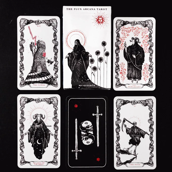 My Flux Arcana Tarot Deck - a handful of my tarot deck are now up for grabs at the shop link in my bio, only while supplies last. 
