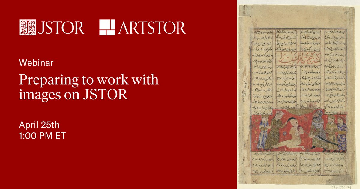 Join our #webinar on April 25th to master image work on #JSTOR and integrate discovered content into your existing #Artstor image groups in JSTOR Workspace. Register: bit.ly/43BIKqc Image: Abu’l Qasim Firdausi. “Kai Khusrau Slays Afrasiyab.' ca. 1330–40. @metmuseum.