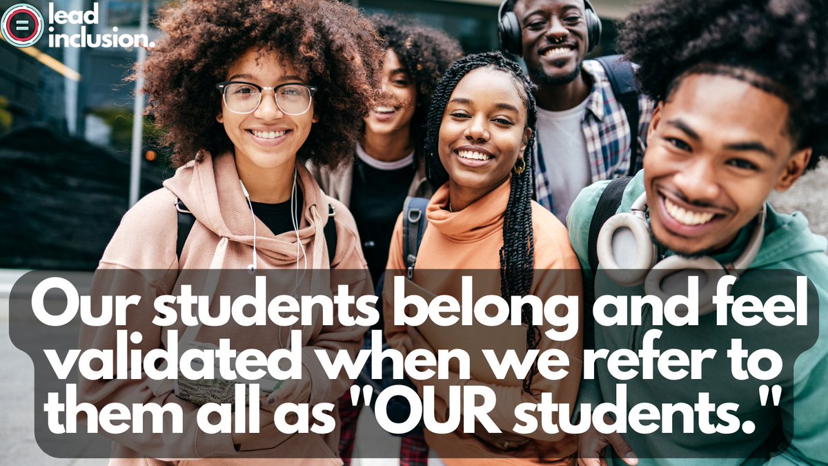 🌟 Our #students #belong and feel validated when we refer to them all as 'OUR students,' instead of labeling some as 'special education students.' #LeadInclusion #EdLeaders #Teachers #UDL #TeacherTwitter