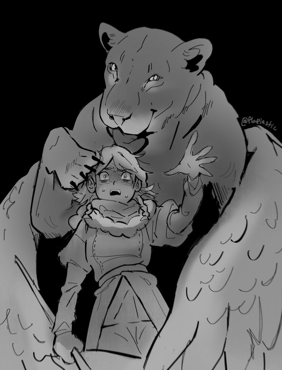 [ evening doodle ] the winged lioness 
