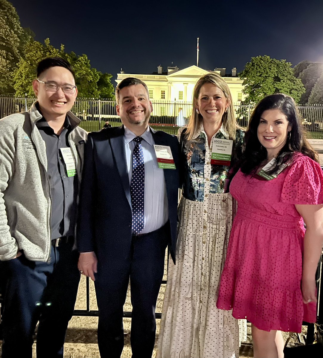 After a long day of prep work w @ASCO , the oncology team from @LevineCancer at @AtriumHealth is ready to tackle the Hill tomorrow. We enjoyed a view of our beautiful @WhiteHouse tonight. 🇺🇸 #nc #ASCOAdvocacySummit