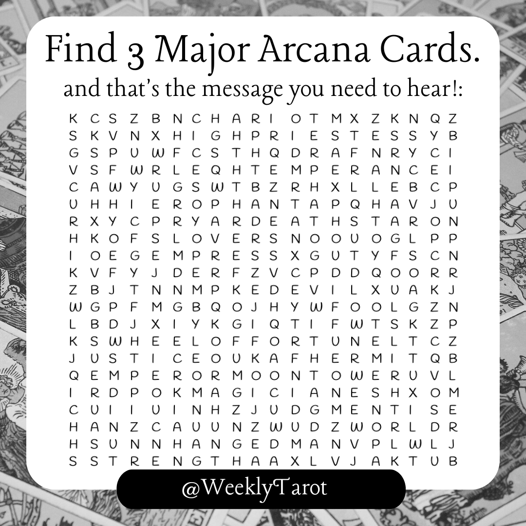 The first three Major Arcana cards you find have the message that you need to hear. 

RP and Drop a Comment with what you've got to Claim 🤲🏻🙏🏻 
Subscribers get a Mini Explaining Video ☺️
Get the Good Vibes WordSearch Book: amazon.com/Today-feeling-…