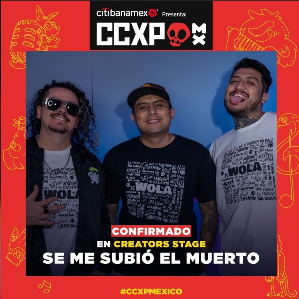 RKOpuntoFM's tweet photo. #festival // @semesubioelmuerto está confirmado para sacarnos unas buenas risas en #ccxpmexico 🤪🤣

Disfruta del show en vivo que darán @soyalexquiroz , @solinstandup y @soyivanmendoza que son invitados de #creatorsstage  😆😆😆

#citibanamex #méxico https://t.co/L6LZQF3UZ0