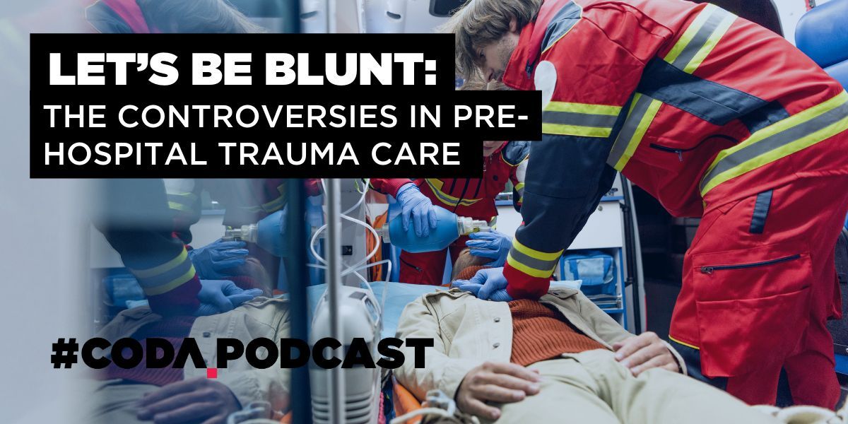 New #Codapodcast out now: 'Let's be blunt: controversies in prehospital trauma care ' featuring Ben Medley 🎧 Listen to the full podcast here: buff.ly/3Jbrqz0 #Coda22 #Trauma #PreHospitalTraumaCare