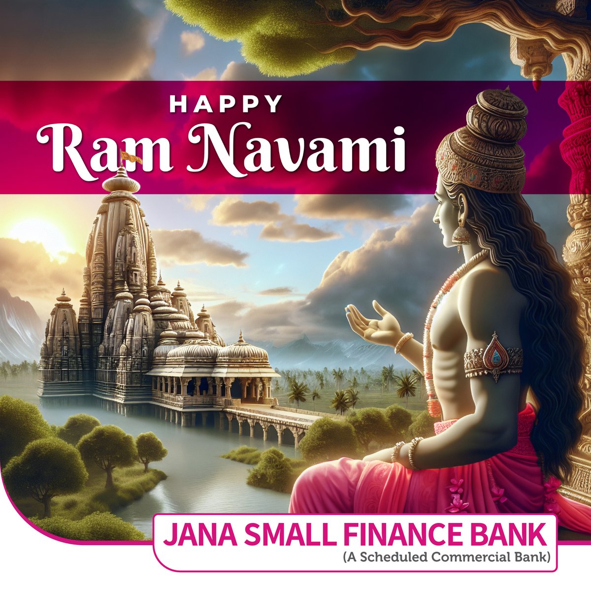 May the divine grace of Lord Ram fill your life with happiness, peace, and prosperity. Happy Ram Navami to all! #RamNavami #janabank #JaiShreeRam