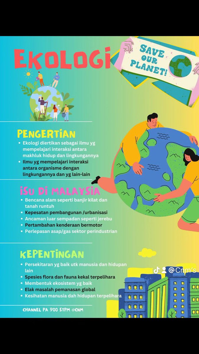 cikgunikmie's tweet image. #PengajianAm Sem 2
Ekologi