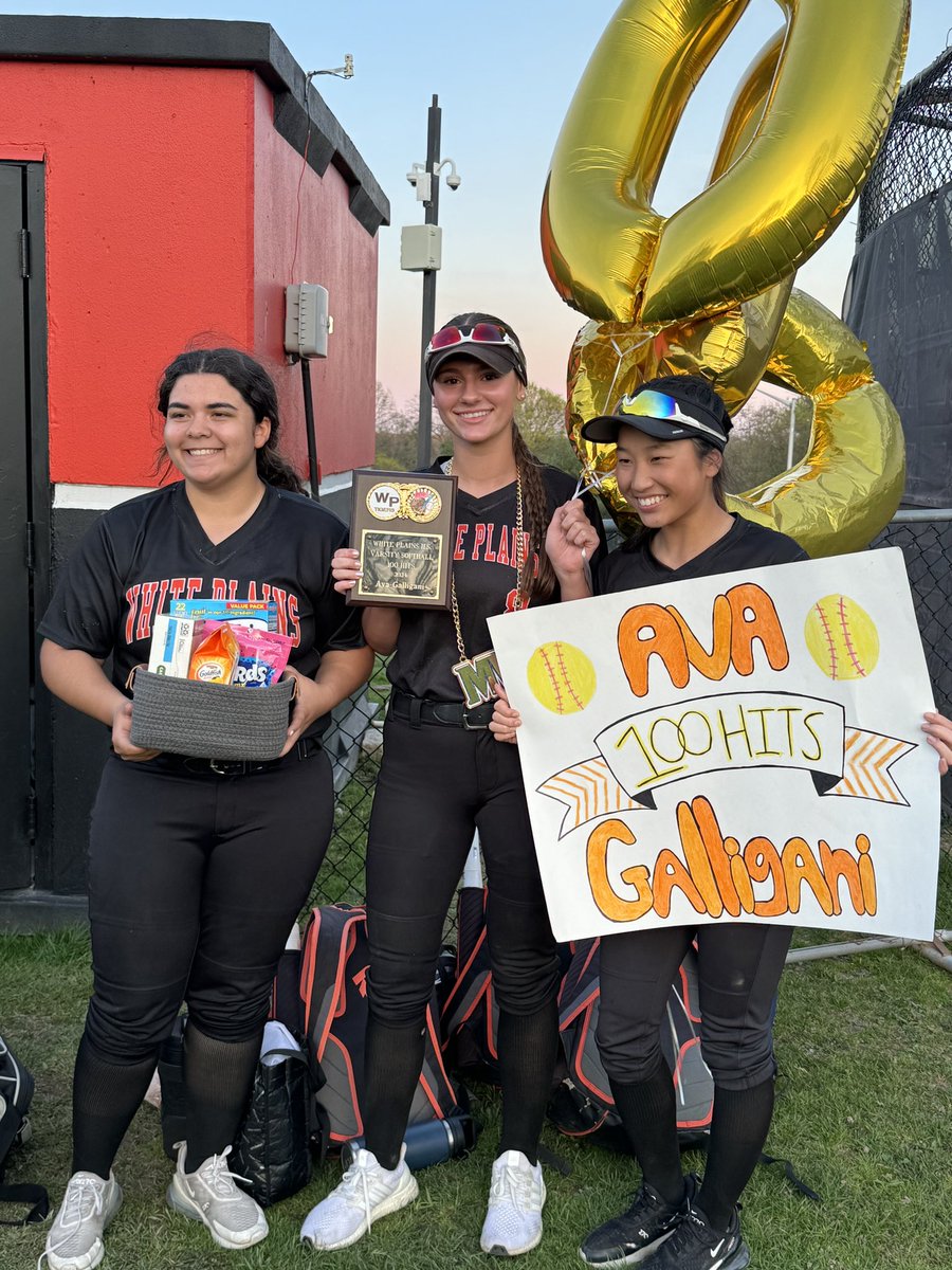 Let’s congratulate our Junior Captain Ava Galligani on reaching a milestone of reaching her 100th hit of her Varsity career!!! The hits will still be coming!!! 
<a href="/WPCSDAthletics/">White Plains Athletics</a> <a href="/WPTigerPride/">White Plains High School</a>