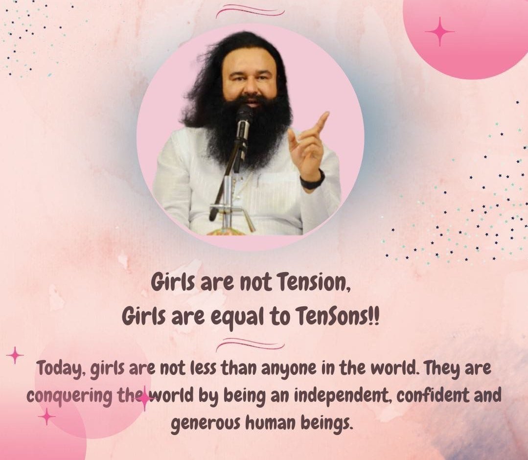 Girls should be provided equal rights like boys.Saint Dr MSG Insan has taken various steps for it .Some are stop female foeticide,kul ka crown etc. #बेटा_बेटी_एक_समान
