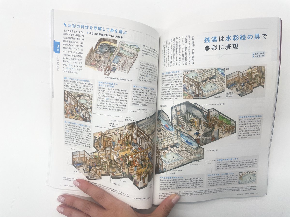 『建築知識2024年5月号』4/19発売です! 特集は「映える建物を描く技術」 和室や洋室、オフィスに病院、飲食店に銭湯まで! 用途ごとの照明計画やインテリアの配色計画、照明の意味に用途、季節や天気で異なる「光」と「影」の魅せ方を超人気クリエイターが伝授します! プレゼンにも創作にも役立つ1冊!