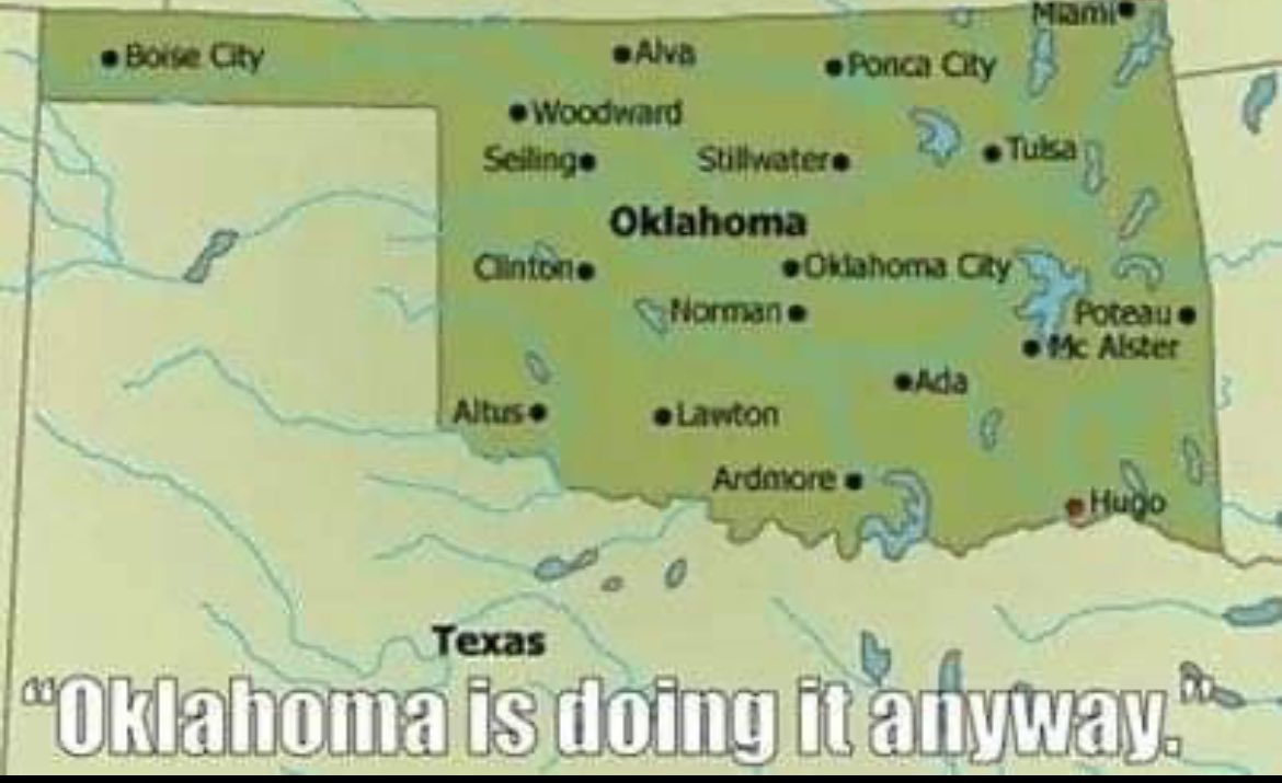 Oklahoma is the only state that Obama did not win even one county in the last election... While everyone is focusing on Arizona ’s new law, look what Oklahoma has been doing!!!! An update from Oklahoma : Oklahoma law passed, 37 to 9 an amendment to place the Ten Commandments on