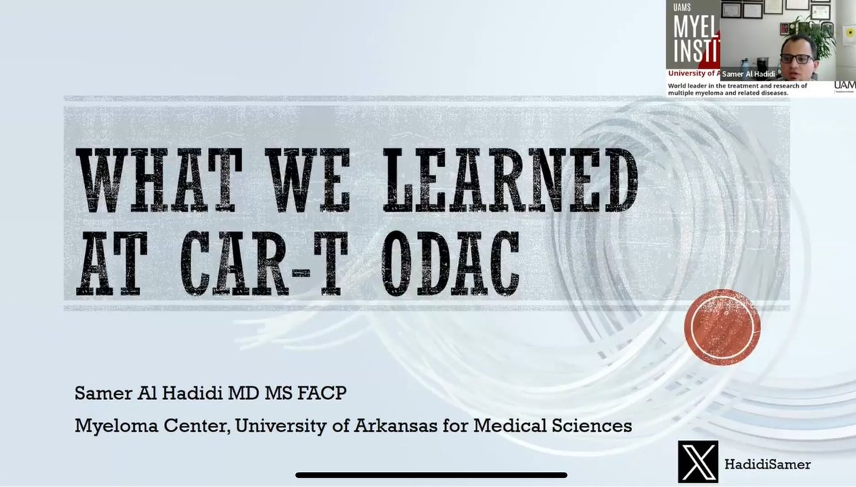 Check Vumedi talk on: CAR-Ts Earlier in MyelomaTherapy?: What We Learned From the Recent FDA ODAC Meeting. #mmsm @UAMSMyeloma vumedi.com/video/car-ts-e…