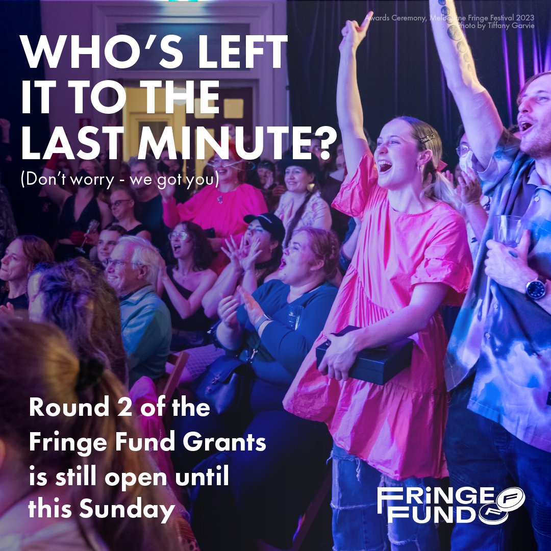 We know you're busy - so here's a reminder to write it on the fridge, send yourself a voice note, or pop it in the G-Cal: FRINGE FUND GRANTS CLOSE THIS SUNDAY! Don't miss out - melbournefringe.com.au/fringe-sector-…
