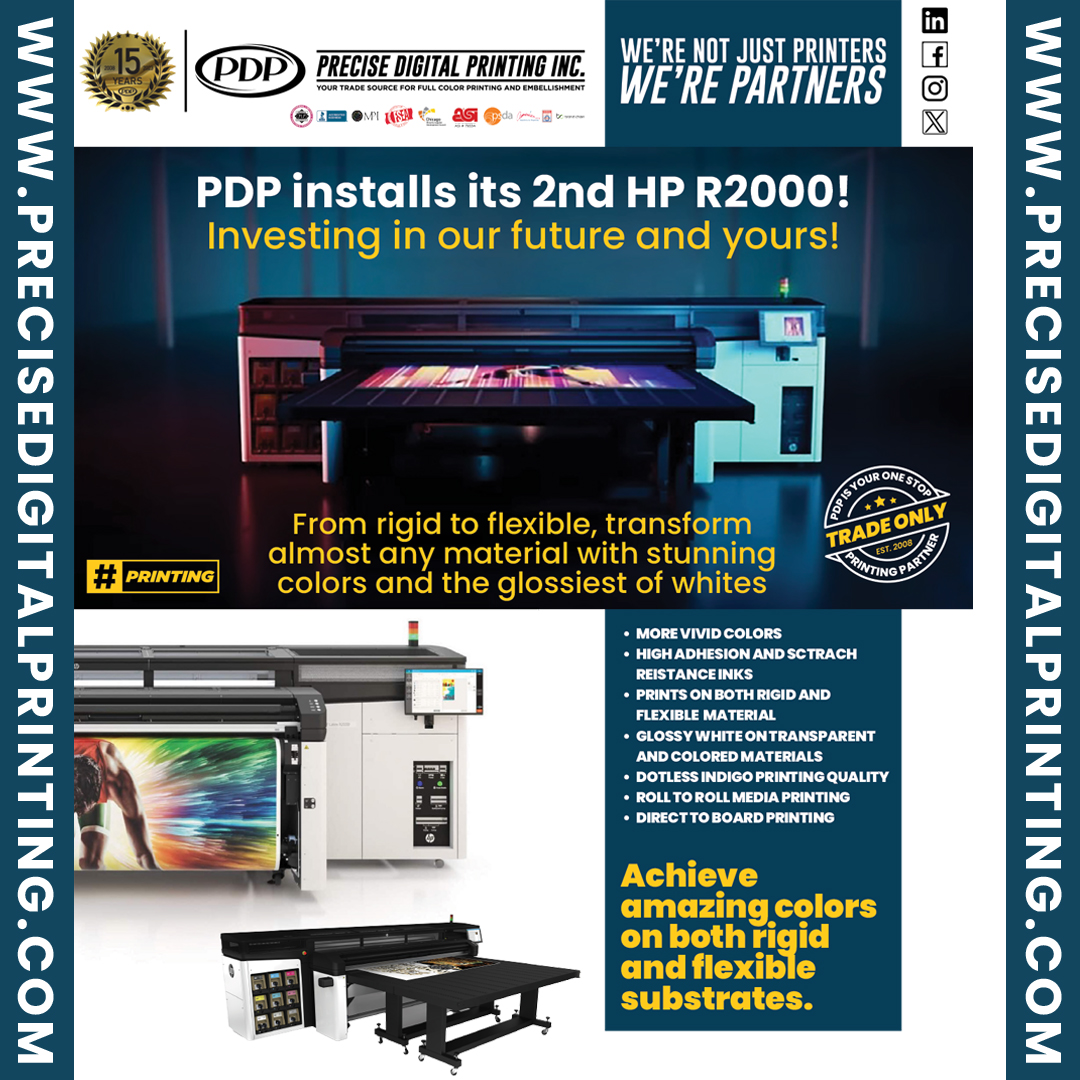 PDP installs its 2nd HP R2000! Investing in our future and yours! #printingindustry #printingservices #largeformatprinting #printingsolutions #HP 

Learn more here »» precisedigitalprinting.com