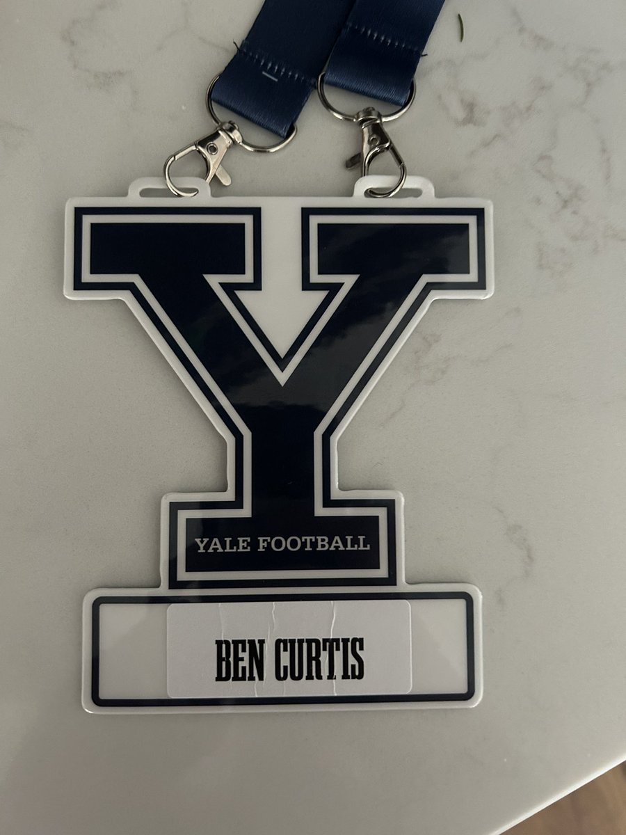 Had an amazing time at @yalefootball today. Had a great time watching practice and loved learning more about Yale. Thanks @CoachRenoYale and @coach_smcgowan for the invite. @coach_pow @Grant1Coach @CoachAmann