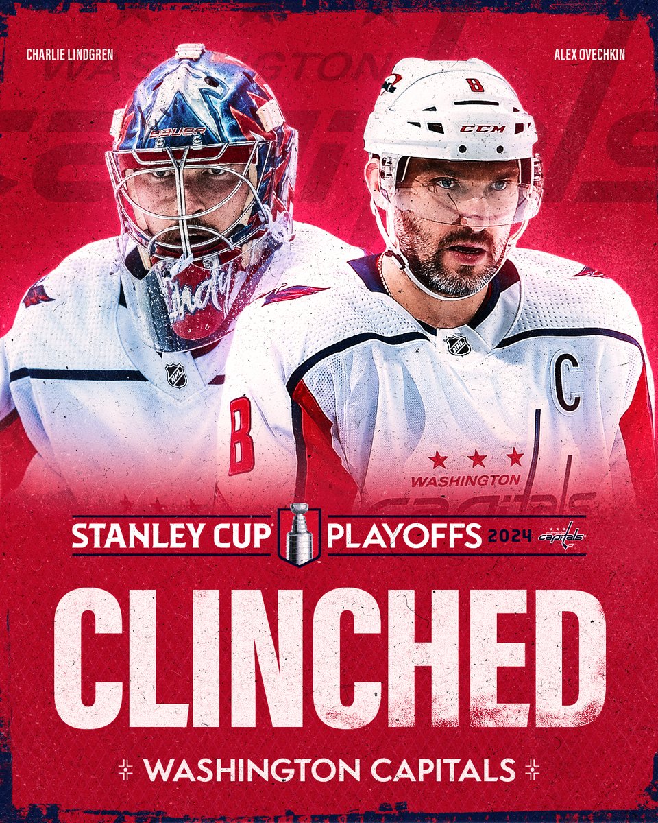 CAPS CLINCH, CAPS CLINCH 🦅 That's right, the @Capitals have secured the final spot in the #StanleyCup Playoffs!