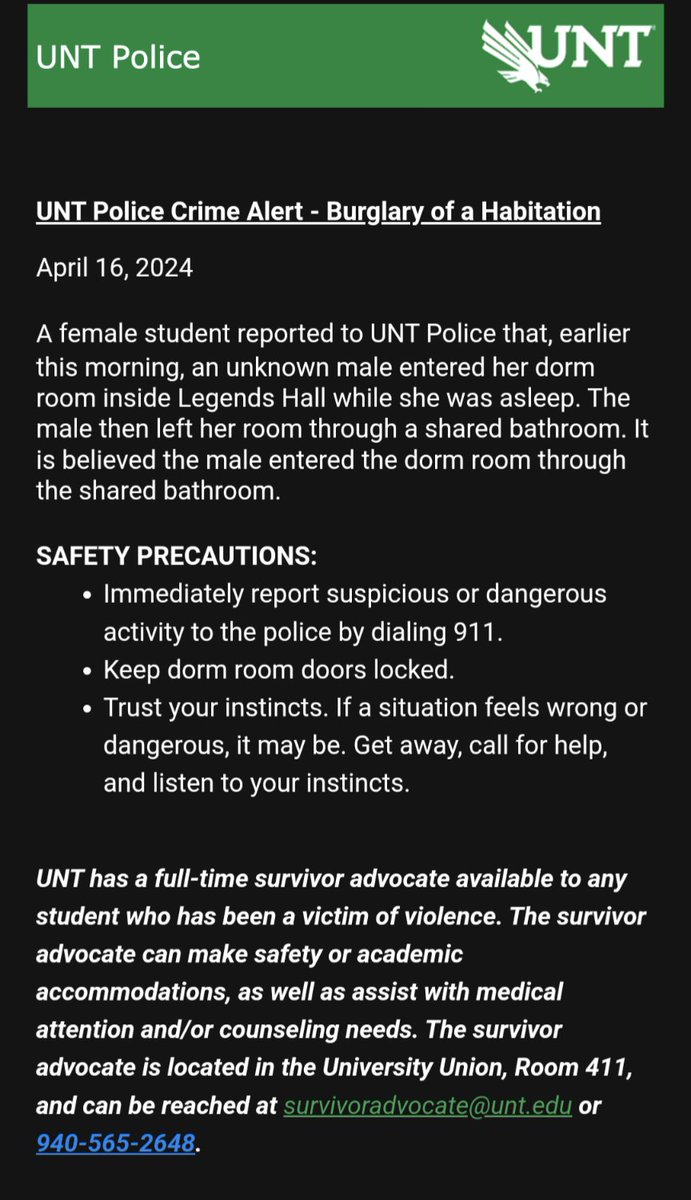 UNT Police Dept. (@UNTPolice) on Twitter photo 2024-04-17 01:46:37