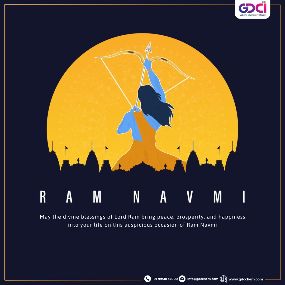 On this auspicious occasion of Ram Navmi, may Lord Rama's teachings guide you towards righteousness and truth.!

#RamNavmi #JaiShreeRam #LordRama #DivineBlessings #SpiritualJourney #Happiness #Peace #Prosperity #Joy #BlessedDay #Harmony #Devotion #Strength #Courage #GDCIIndia