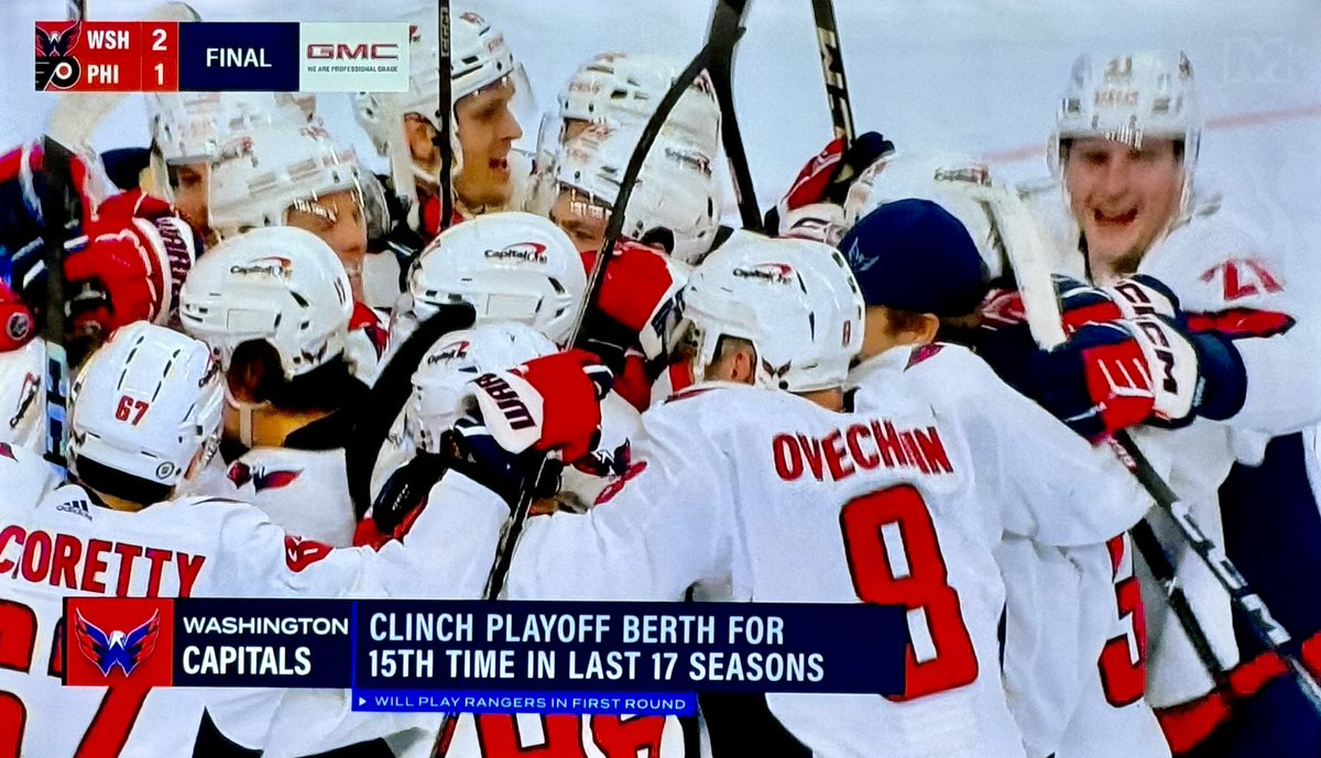 WesJohnsonVoice's tweet photo. A thing of beauty. It took all 82 games, but the @capitals are back in the #StanleyCupPlayoffs. NY, get ready, we’re bringing the FURY. See you all soon at COA. It’s gonna get CRAZY in the house! LETS GOOOOOOOOO!! https://t.co/x7VtgEezzv