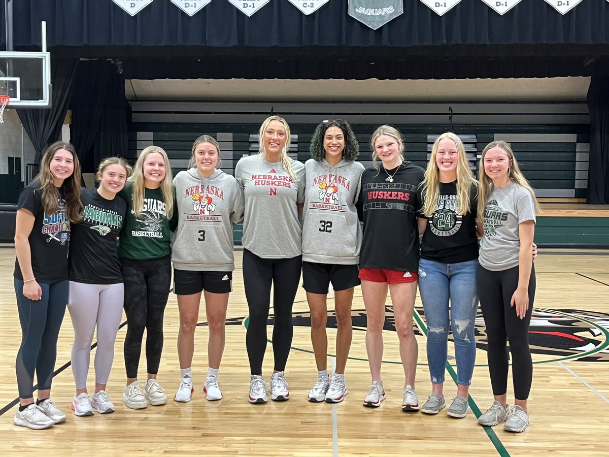 Thank you Kendall,Kendall, Allison and Alexis for making the trip to Howells and teaching our kids that if you Dream Big and surround yourself with the right people anything is possible! You guys are amazing representatives of Husker Women’s basketball! GBR