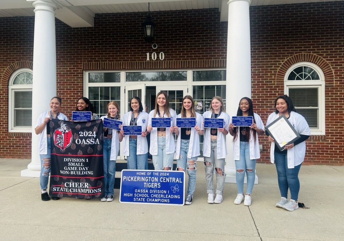 CityofPick's tweet photo. Tomorrow will be 'Pickerington Tigers Cheerleading Day' in the City of Pickerington. The PHSC competition squad recently won the OASSA Division I Small Game Day Non-Building state championship. Congratulations  athletes and coaches!
#PositivelyPickerington https://t.co/mugBmsF87c