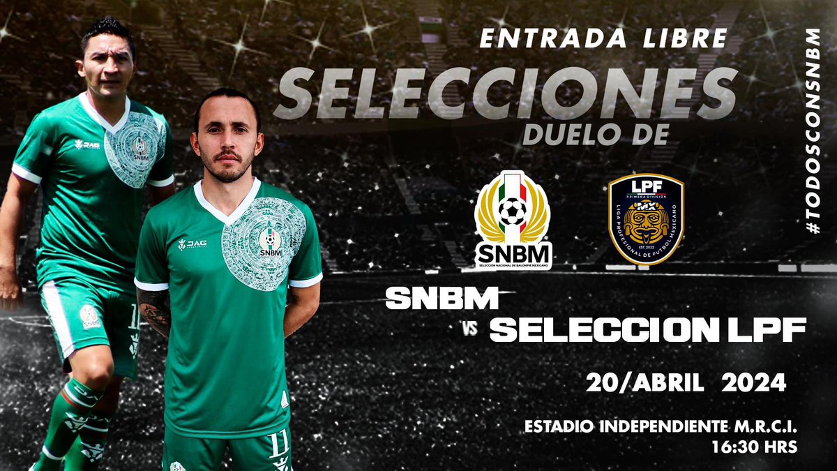 partido de preparación de nuestra selección nacional de balompié mexicano vs la selección de LPF , chequen el día y horario , rumbo al mundial de CONIFA (Kurdistán). <a href="/SomosBalompie/">Liga de Balompié Mexicano®️</a> <a href="/FOXSportsMX/">FOX Sports MX</a> <a href="/calientesports/">Caliente Sports</a> <a href="/Oficial_ANBM/">oficial_ANBM</a> <a href="/ESPNmx/">ESPN.com.mx</a> <a href="/ESPNDeportes/">ESPN Deportes</a> <a href="/Zona_TUDN/">Zona TUDN</a> <a href="/ZonaPambolera/">Zona Pambolera</a>