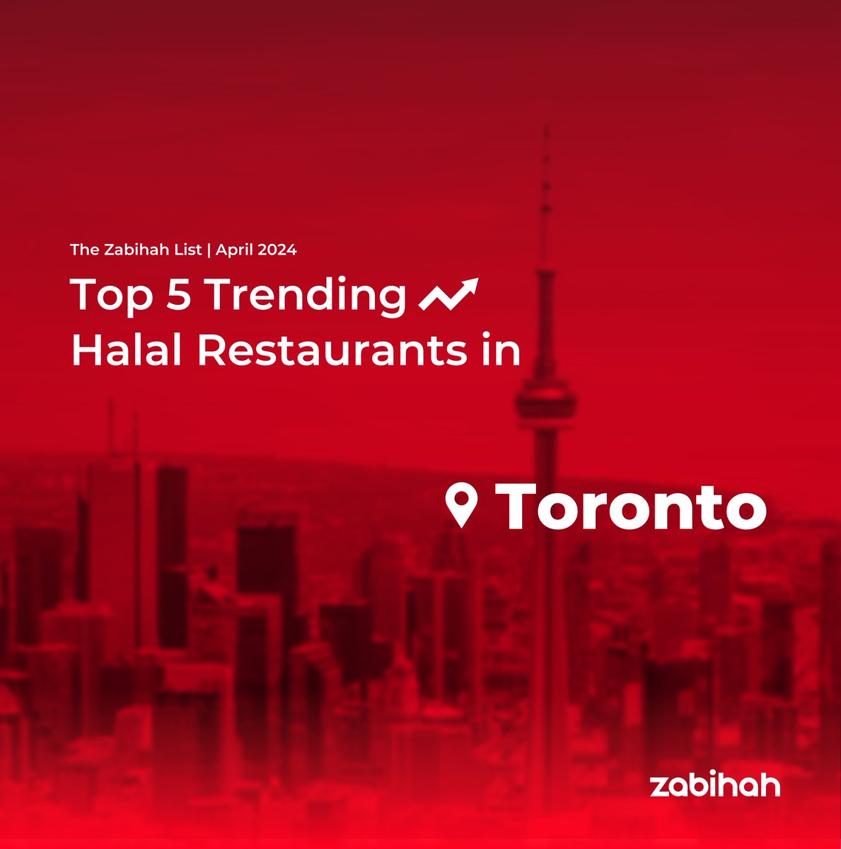 Here are this month's top 5 trending halal restaurants in Toronto! 🍁

#thezabihahlist #halal #zabihah #zabihahapp #discoverzabihah #halaltoronto #halalinthesix #halalmissisauga #halallist #trendingrestaurants #torontohalalfoodie #halalfoodintoronto #torontohalalrestaurants