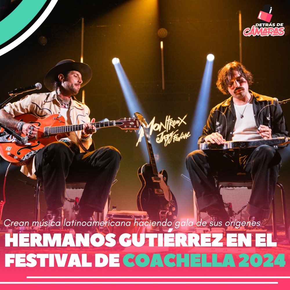 🎵 Los #HermanosGutiérrez fusionan sus raíces latinas y su herencia suiza en su música, presentándose en #Coachella2024 . Su álbum 'El bueno y el malo' les ganó una nominación en los premios Americana
Music Association Honors and Awards en la categoría de Álbum del Año. 🎶 💿