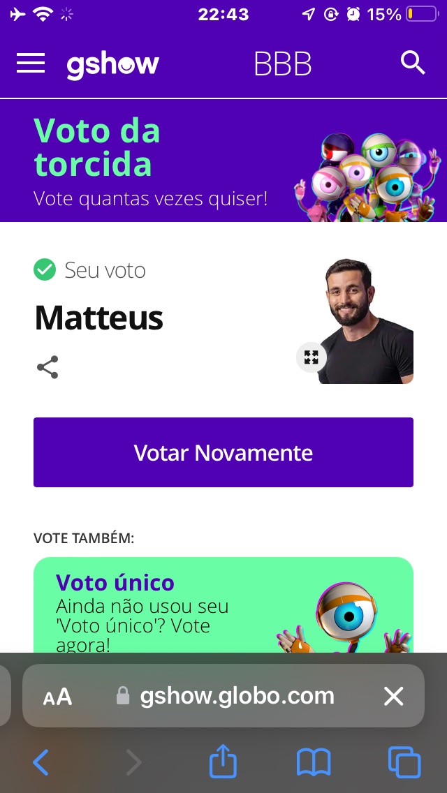 MaariaMab's tweet photo. Meu voto 🗳 único foi pro Davi, muito merecedor de ser o Campeão do #BBB24 , e tb ajudei o Matteus pro vice Campeão. Sucesso pra vocês e pra Isabella(o terceiro lugar) também! Parabéns, pessoal!!! 🙌🏼🤩👏🏼 https://t.co/tHpGH4oBoE