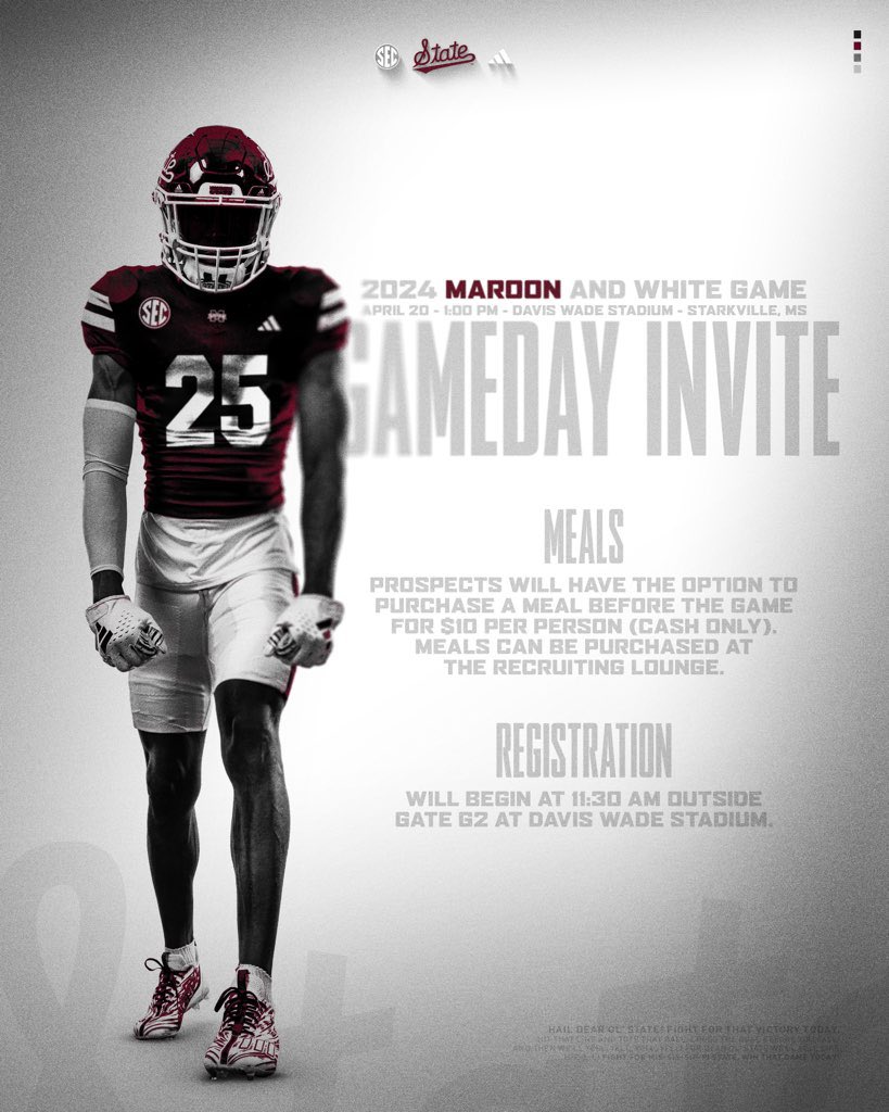 I will be in Starkville this weekend! Thank you to @HailStateFB for the invite. #HailState @RecruitTheHills @AL7AFootball @HallTechSports1 @CoachJamesVH @CoachLundberg