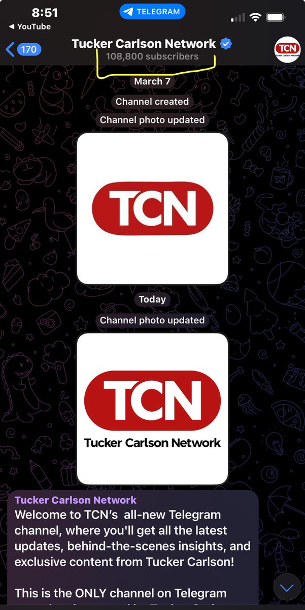 I’ve joined Tucker’s Telegram Channel.