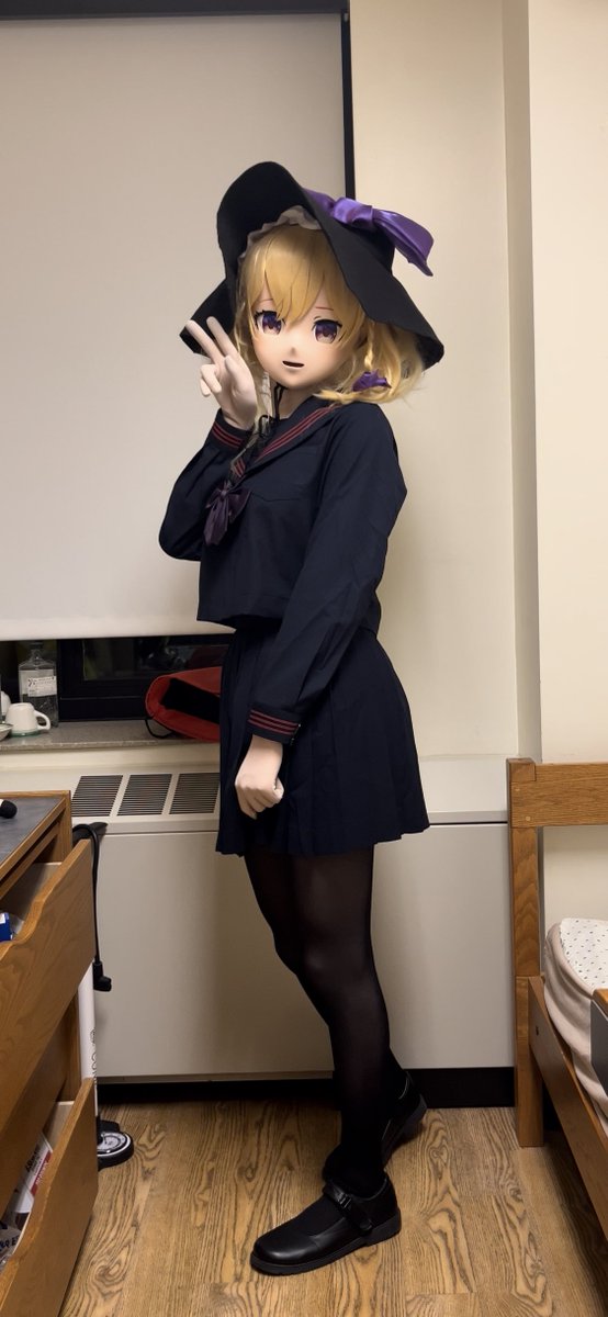 Marisa tries on a sailor suit!