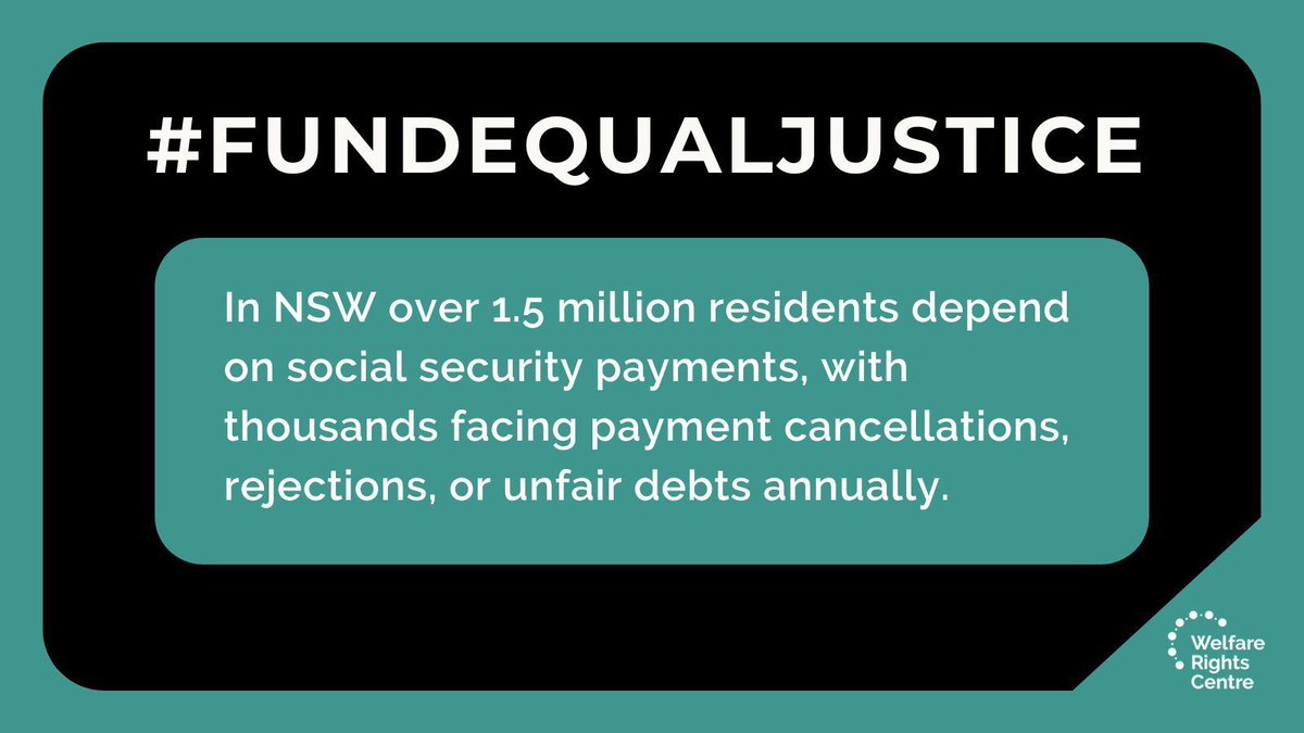 Welfare Rights Centre is the only community legal centre in NSW specialising in social security law. We support people who are in crisis, and we need secure government funding to meet the need. Sign our petition now! Link in bio 💚 #FundWelfareRightsCentre #CLC #FundEqualJustice