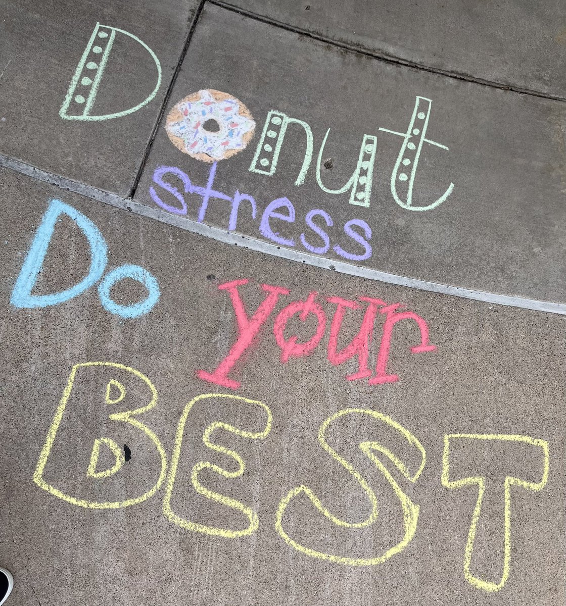 “Chalk the Walk” they said…done✅ Can’t wait for all the kids to see how much support is backing them tomorrow! @CFISD_ELAR2_5 @SheridanCFISD #wegotthis