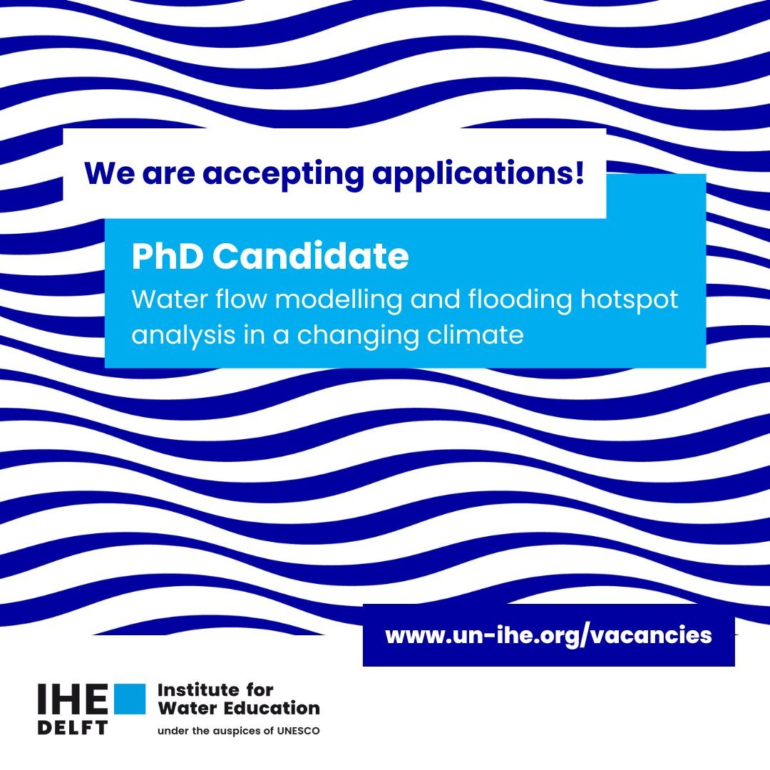 TheFieldWire's tweet photo. ✅ Open #climatechange #PhD vacancy!

A #PhD candidate position in Water flow #modeling and #flooding hotspot analysis in a changing climate!

You will be working on a project related to water flow modeling and flooding hotspot analysis, as part of #EU project SPRINGS “Supporting Policy Regulations and Interventions to Negate aggravated Global diarrheal disease due to future climate Shocks”. The outcomes of this project will contribute to a deeper understanding of the impact of #climate #change on the burden of water-borne infectious disease.

✅ Apply by 8 May!

📝 More info: https://t.co/iDgHdiw8kG