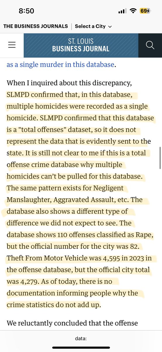 I guess Ness Sandoval, professor of sociology at SLU, who literally has proof of the crime data being contaminated by SLMPD, is “top notch stupid” then. But hey, if STL had the same amount of crime as Nashau, New Hampshire, we’d be the safest city! Or w/e you said last weekend 😅