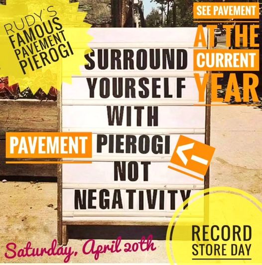 What does 4/20 mean in Parma?

The most famous indie rock food ever - Pavement Pierogi at Rudy's and premium select @pavement_band at The Current Year!

facebook.com/events/7874584…

#RSD24 #RECORDSTOREDAY2024 #RECORDSTOREDAY