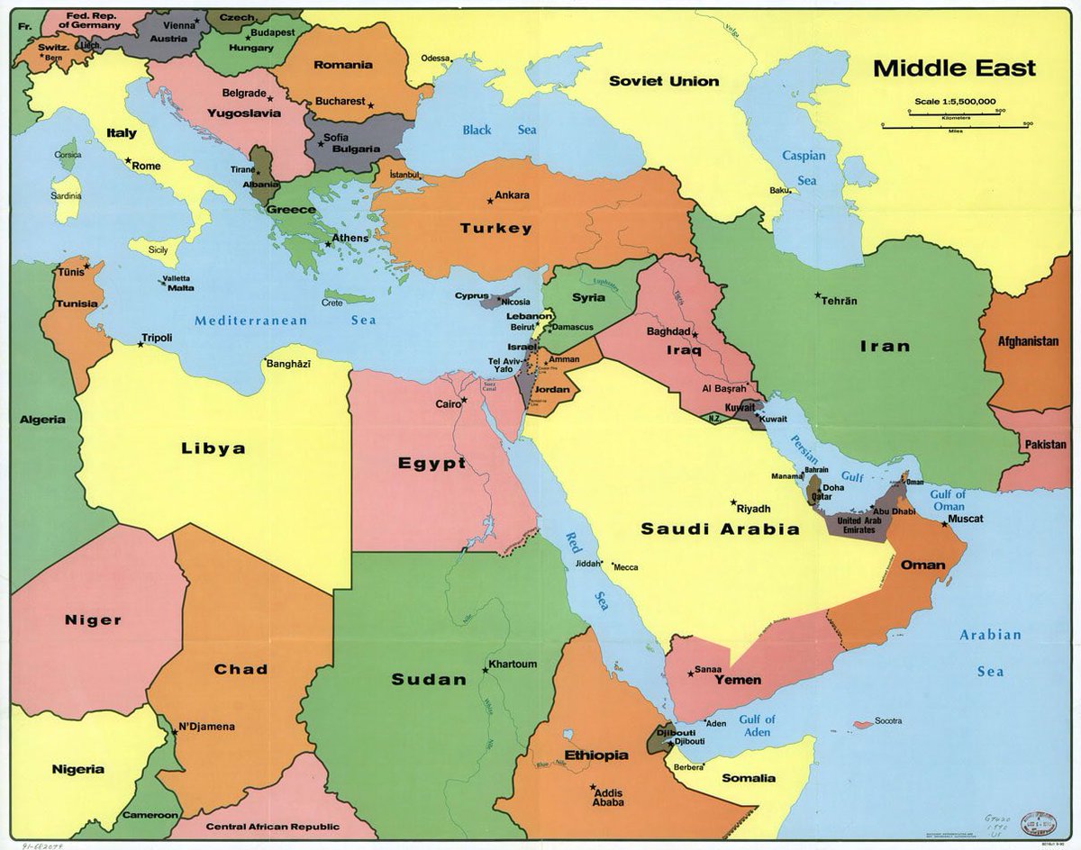 WHY IS THE MIDDLE EAST “WAR TORN”? 🤔 (IN A NUTSHELL) On September 10, 2001, NO nation on this map was at war with any other nation aside from the ongoing Israeli occupation and bombing of Palestine, Lebanon, and Syria. SEPTEMBER 11, 2001 🏴‍☠️🫳🇺🇸 Per the ongoing narrative, the…