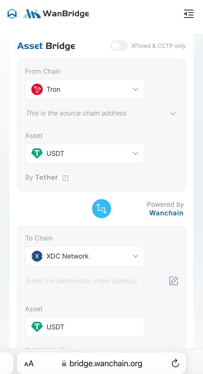 I was thrilled to discover that you can now bridge $USDT from $TRX to $XDC chain with ridiculously low gas fees of just 0.95 TRX! 🤩 Done thru bridge.wanchain.org Now, I can buy more of my fave XRC20 token. $XDC fam, do you want to know how? #WeAreXDC