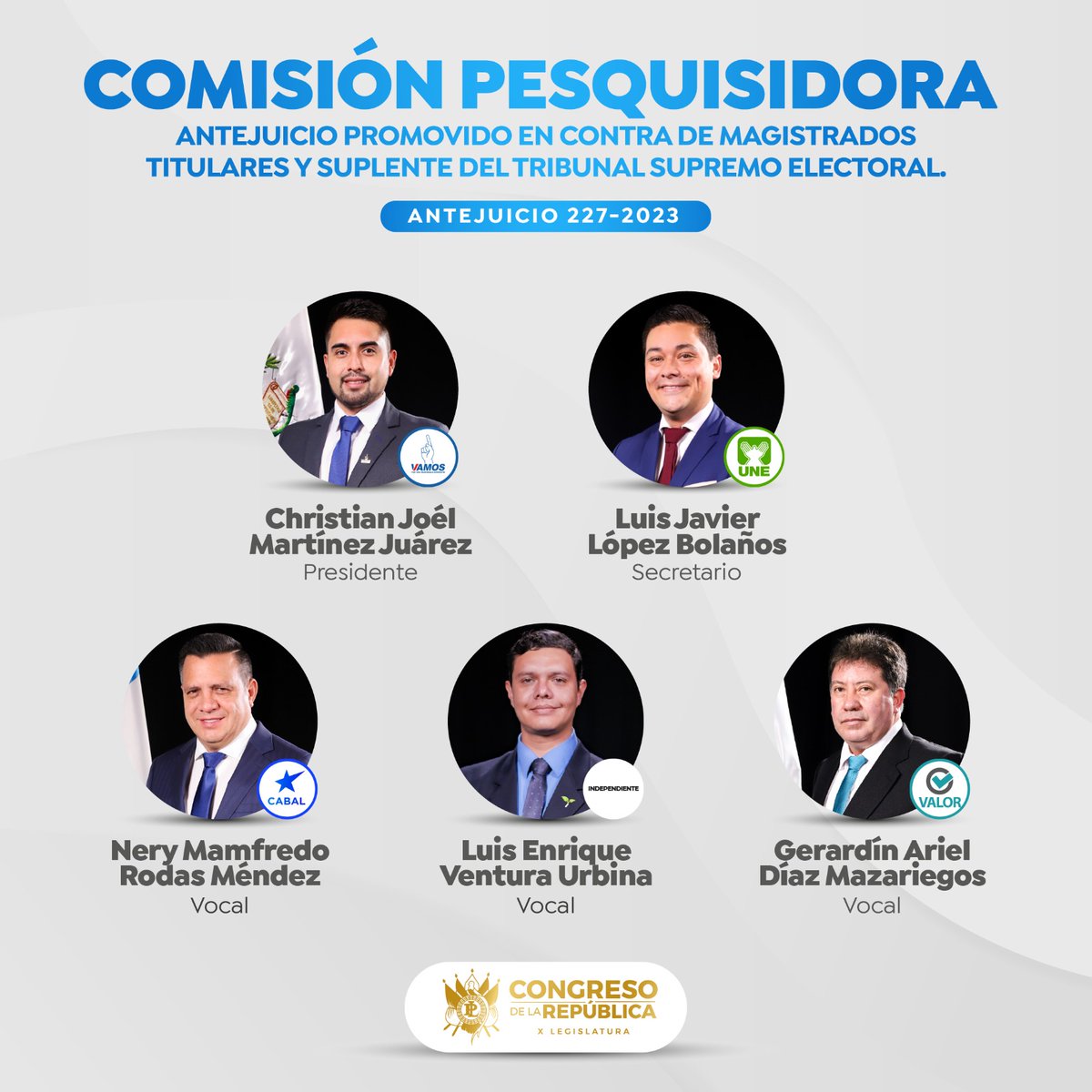 Las Comisiones Pesquisidoras quedaron integradas en su mayoría por diputados que sin duda trabajarán con objetividad. Especialmente el Presidente Luis Cáceres.