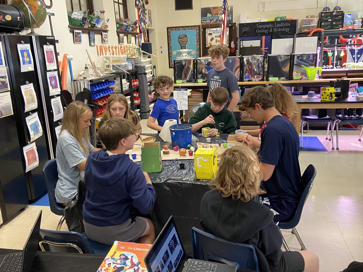 Grade 7 students working on their Puzzle Cube Projects. #STEM