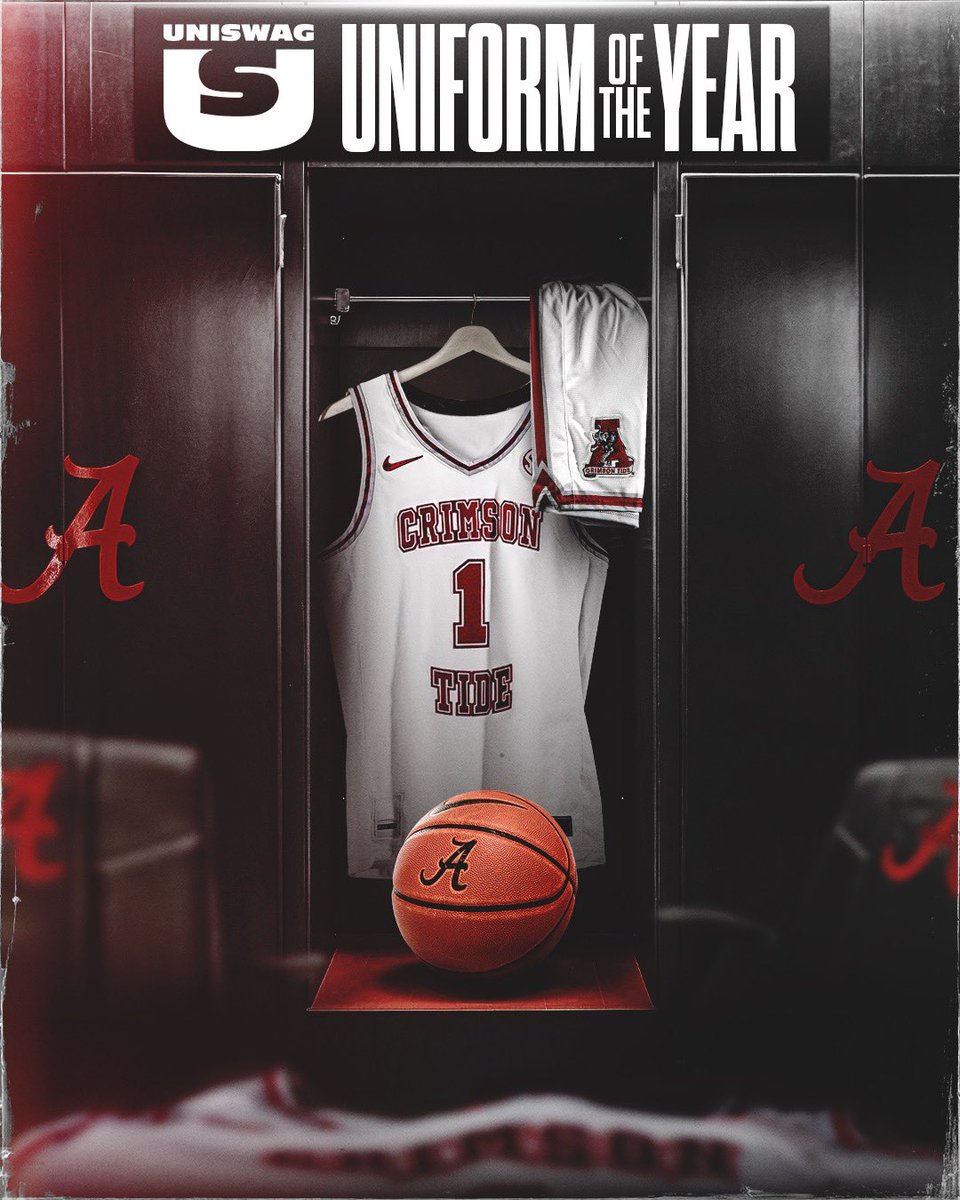 Got that uni𝙎𝙒𝘼𝙂 🔥 Our Crimson Tide unis have been voted as the Uniform of the Year in College Basketball by @UNISWAG! #RollTide | #BlueCollarBasketball