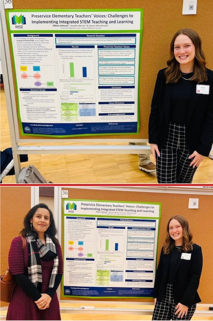 🎉Congrats, Allison Johnson, PhD student & Sp '24 @UNLincoln #ResearchDays competition winner! “Preservice Elem Ed Teachers' Voices: Challenges to Implementing Integrated STEM Teaching & Learning.' #TLTE faculty mentor: Dr. Deepika Menon. @UNLTLTEGRAD @UNL_CEHS @UNLGradStudies