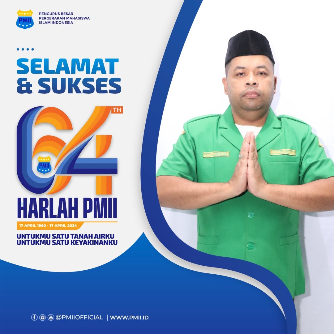 Selamat Hari Lahir ke 64 Pergerakan Mahasiswa Islam Indonesia Untukmu satu tanah airku Untukmu satu keyakinanku #HarlahPMII64