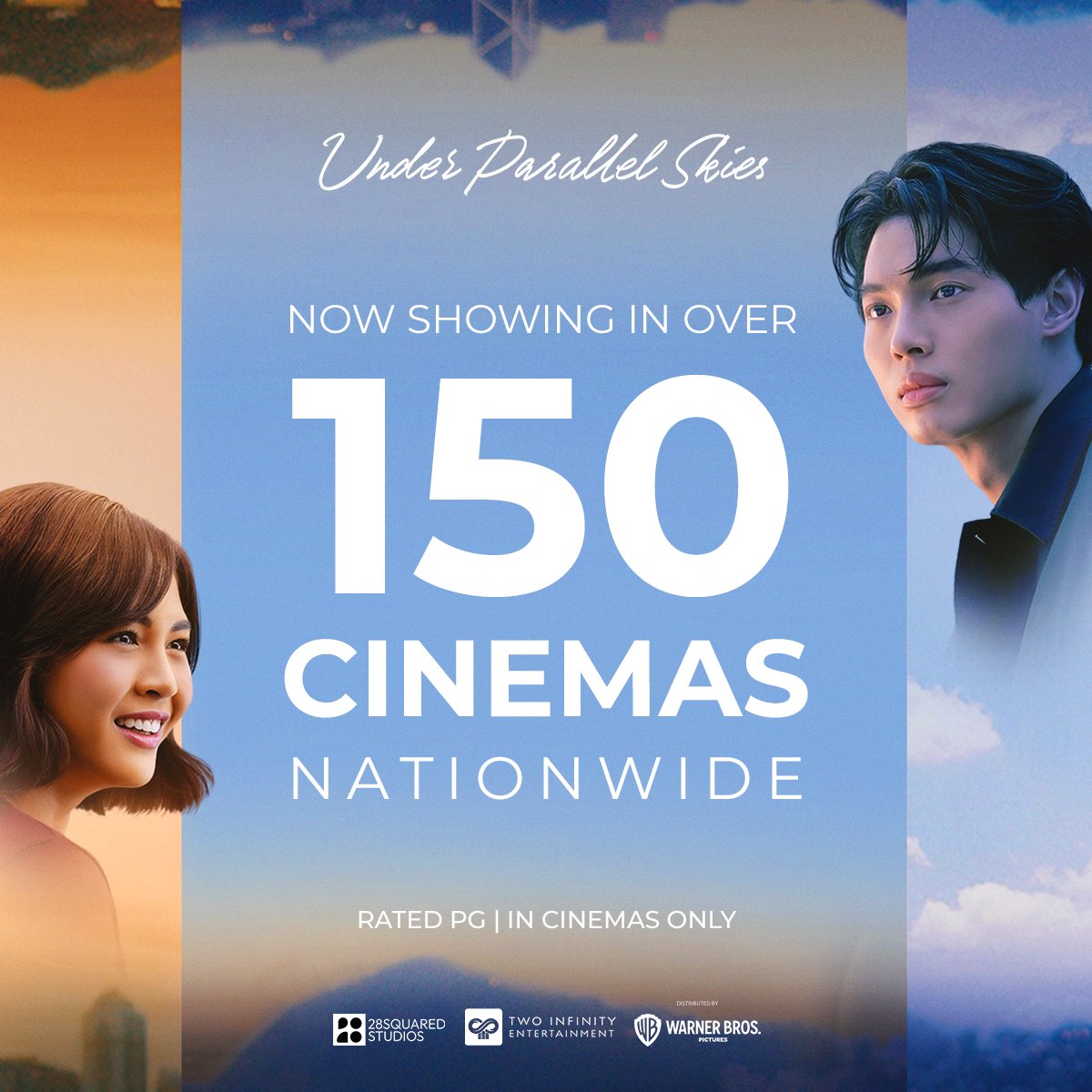 'Under Parallel Skies' is NOW SHOWING in more than 150 Philippine cinemas nationwide! Get kilig, laugh, and cry with Win Metawin and Janella Salvador on the big screen! Written and directed by Sigrid Bernardo. #UPSNowShowing #UnderParallelSkies #WinElla