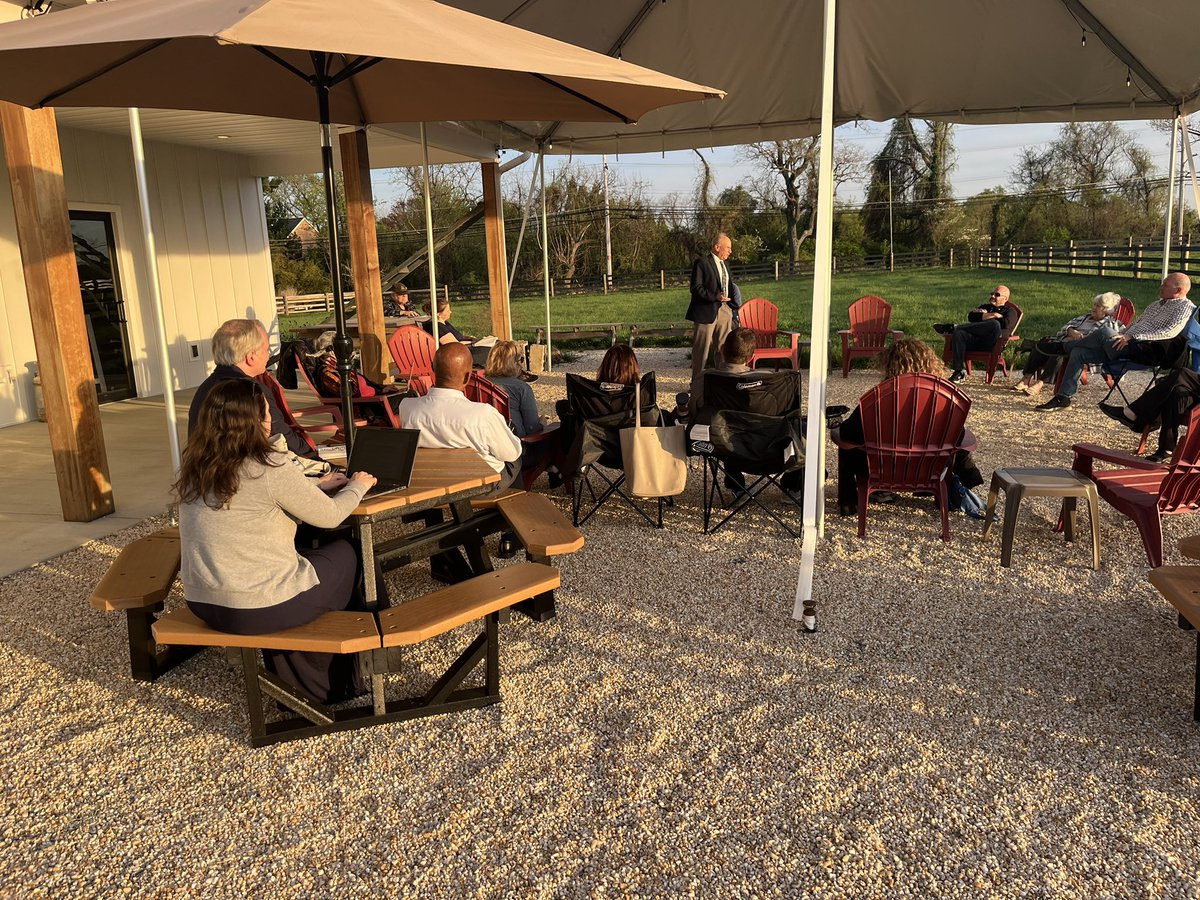 Beautiful setting tonight for the Old Court-Greenspring Improvement Association’s meeting at Hidden Waters Farm! Together, working with OCGS, we have protected and preserved dozens of acres of land on Old Court Road and improved pedestrian safety in several surrounding areas.