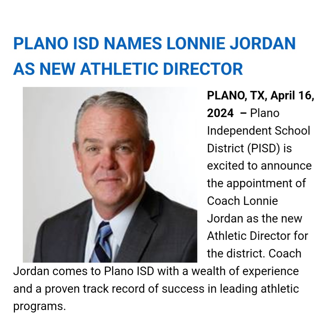 Welcome to Plano ISD, @CoachLJordan