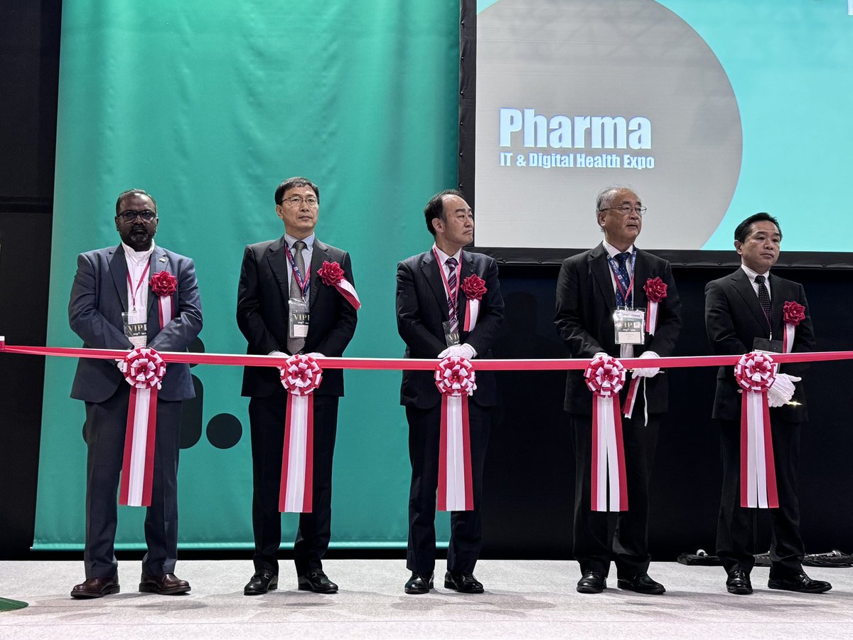 Pharmexcil's tweet photo. Director General-Uday Bhaskar has pleasure of joining  Opening Ceremony #CPhI-JAPAN along with Ambassador of India -H.E. Sibi George, &amp; officials from MHLW-🇯🇵, #FPMA #JPMA #JPTA. https://t.co/3ITzMlY8jc