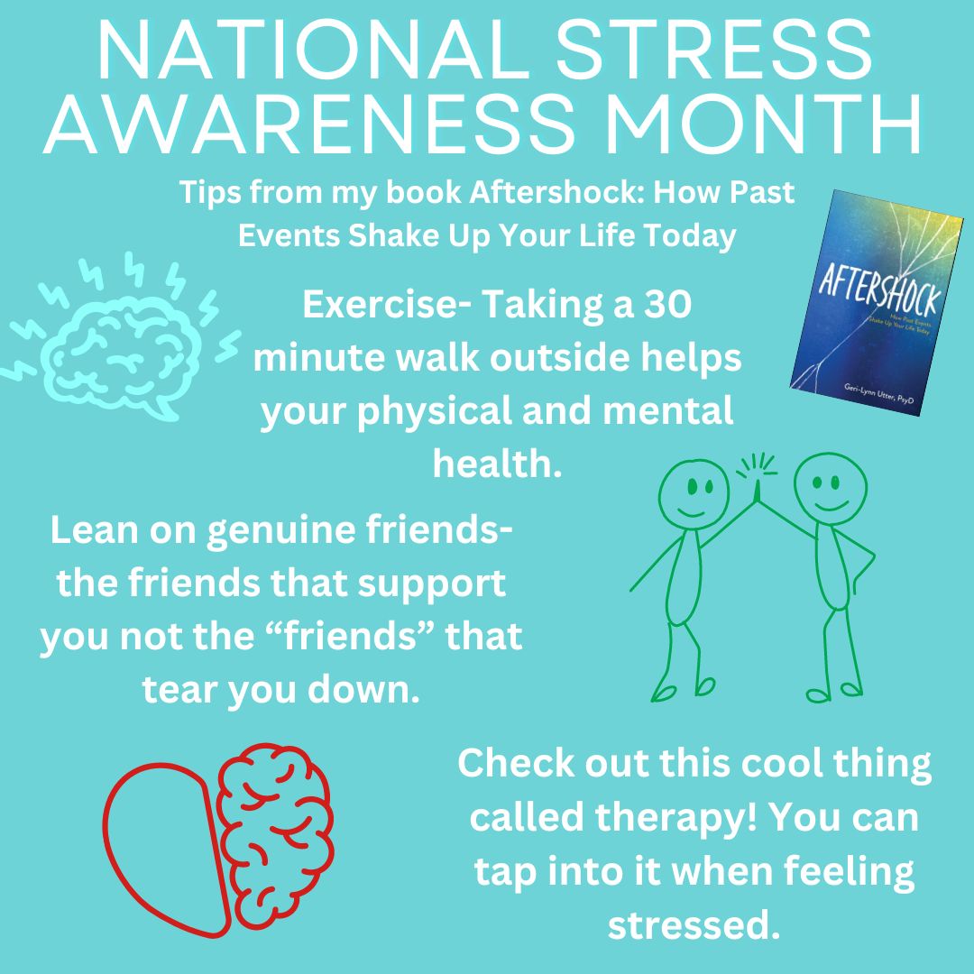 For National Stress Awareness Month, read 'Aftershock: How Past Events Shake Up Your Life Today, ' to decrease your stress! It is now available on audio, paperback, and Kindle! Link: amazon.com/Aftershock-Pas… #booktok #bookstagram #booknow #authors #authorlife #aftershock #stress
